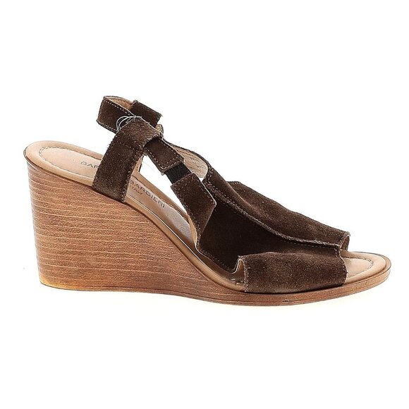 Barbara Barbieri Brown Suede Leather Wedge Sandals 8.5 - Picture 3 of 4